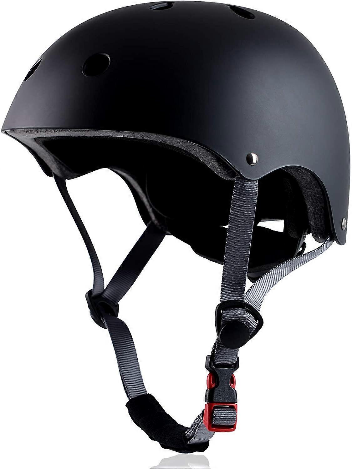 קסדת אופני סקייטבורד CPSC מוסמך קל משקל מתכוונן, רב ספורט לאופניים רכיבה על אופניים סקייט קטנוע (שחור-גדול)