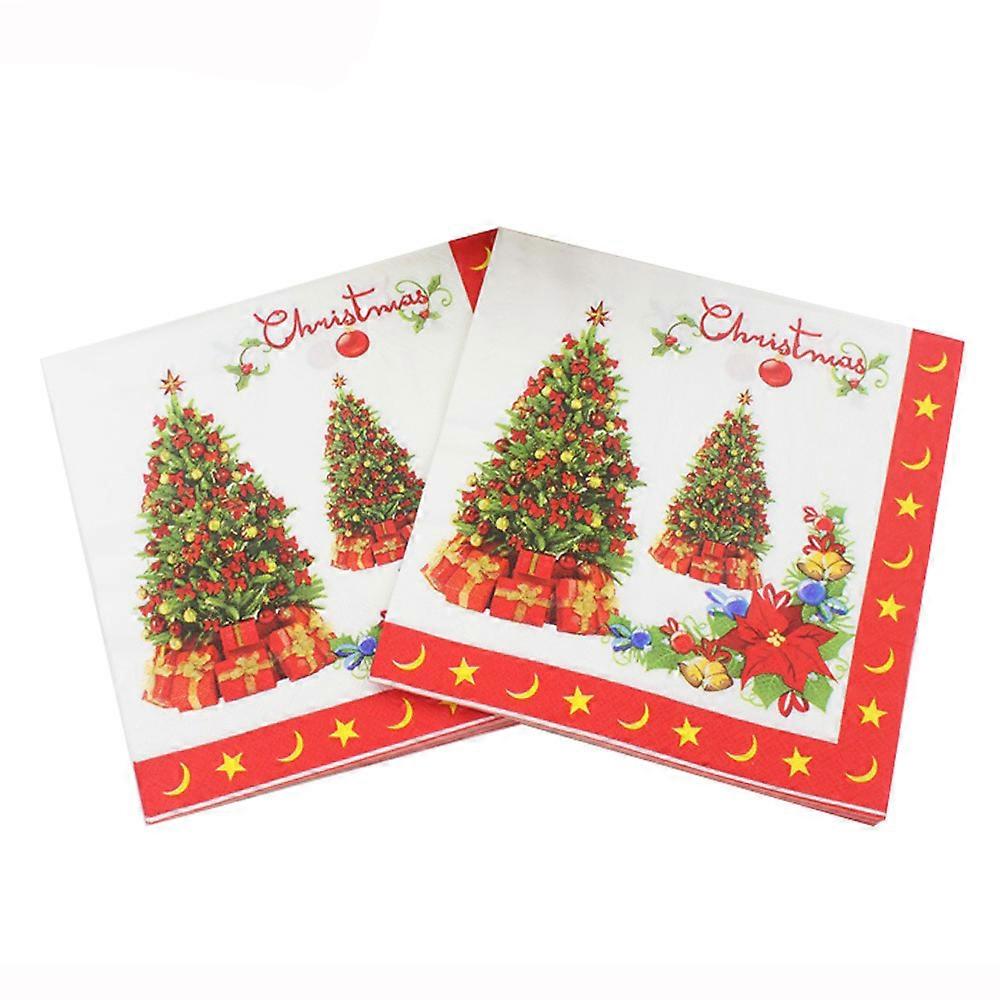 Christmas Napkins, 60 Count Table Print Napkins Disposable Paper Napkins, 13 x 13 Inches
