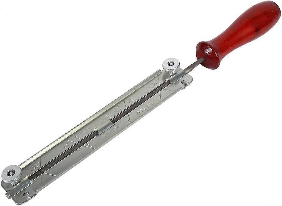 Steel Chainsaw Sharpening File Set Round Handle Chainsaw Tool Holder Round Chain Tool Holder with Wooden Handle(5.5mm)