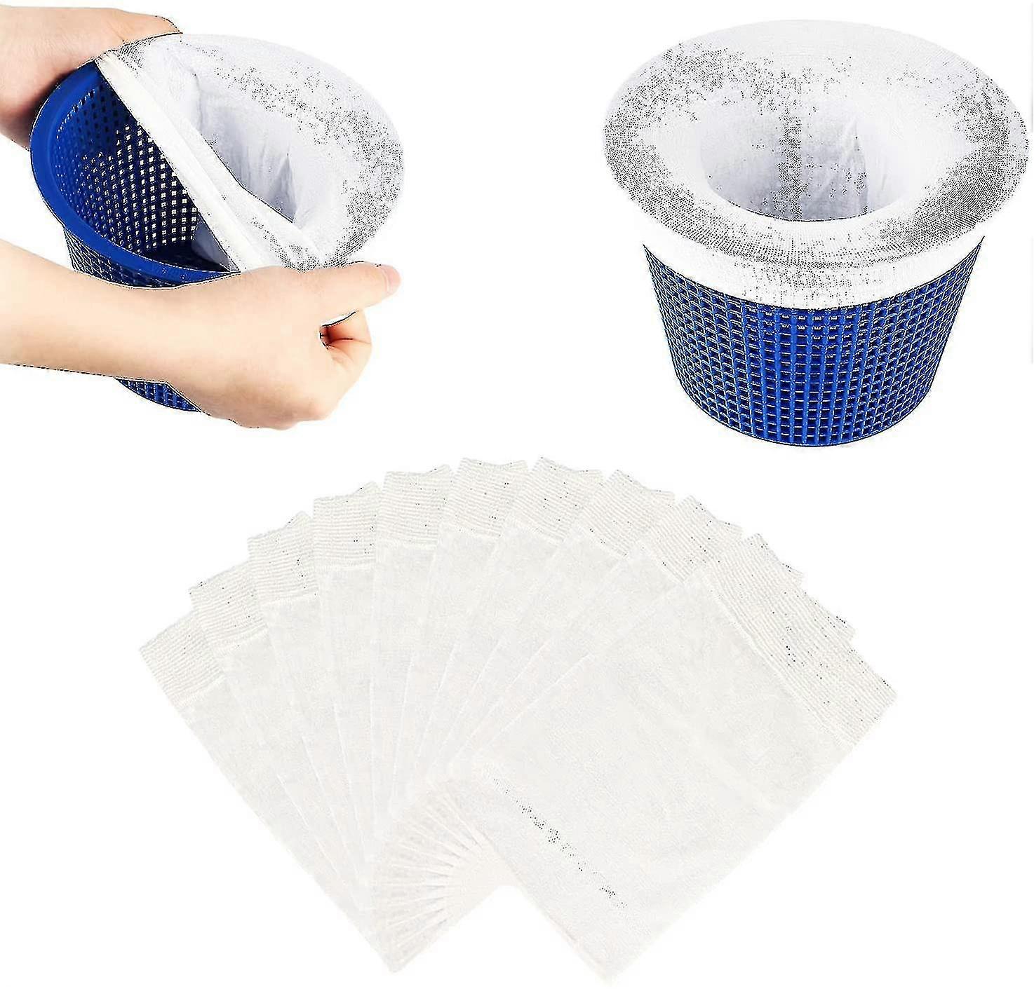 10 Pieces Pool Skimmer Socks White, Durable Elastic Nylon Fabric Pool Skimmer Filter For Swimming Pool Basket, Swimming Pool Skimmer Socks Net For Poo