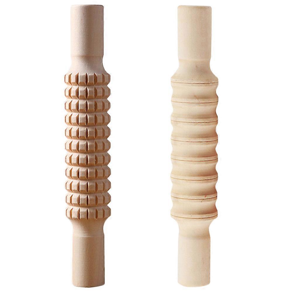 2Pcs Wooden Rolling Sticks DIY Handle Baking Rolling Tools Dough Rollers for DIY