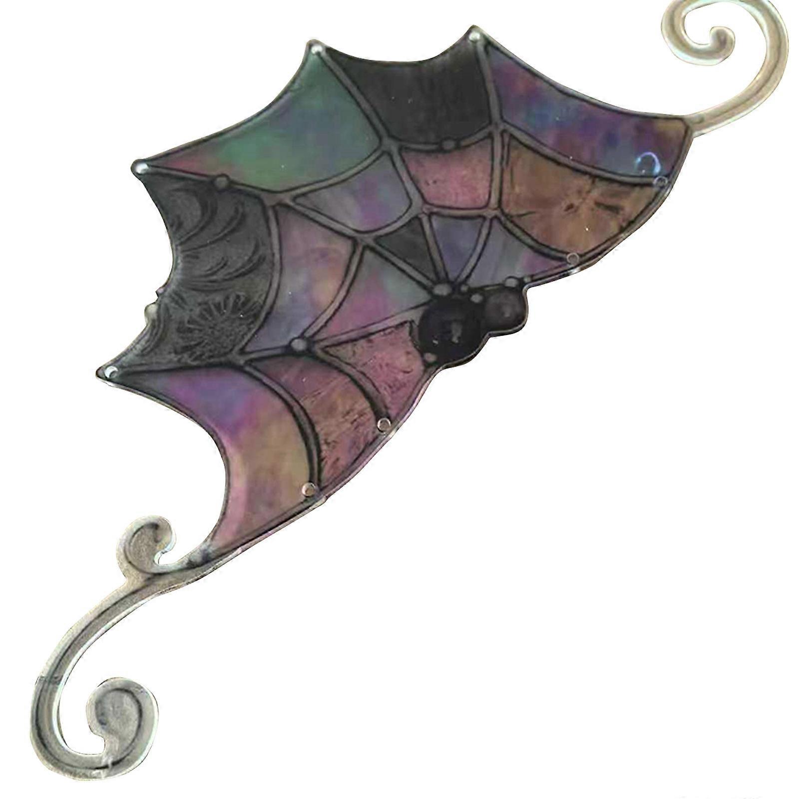Stained glass clear texture spider web corner home rustic decor halloween-gothic,Promotion