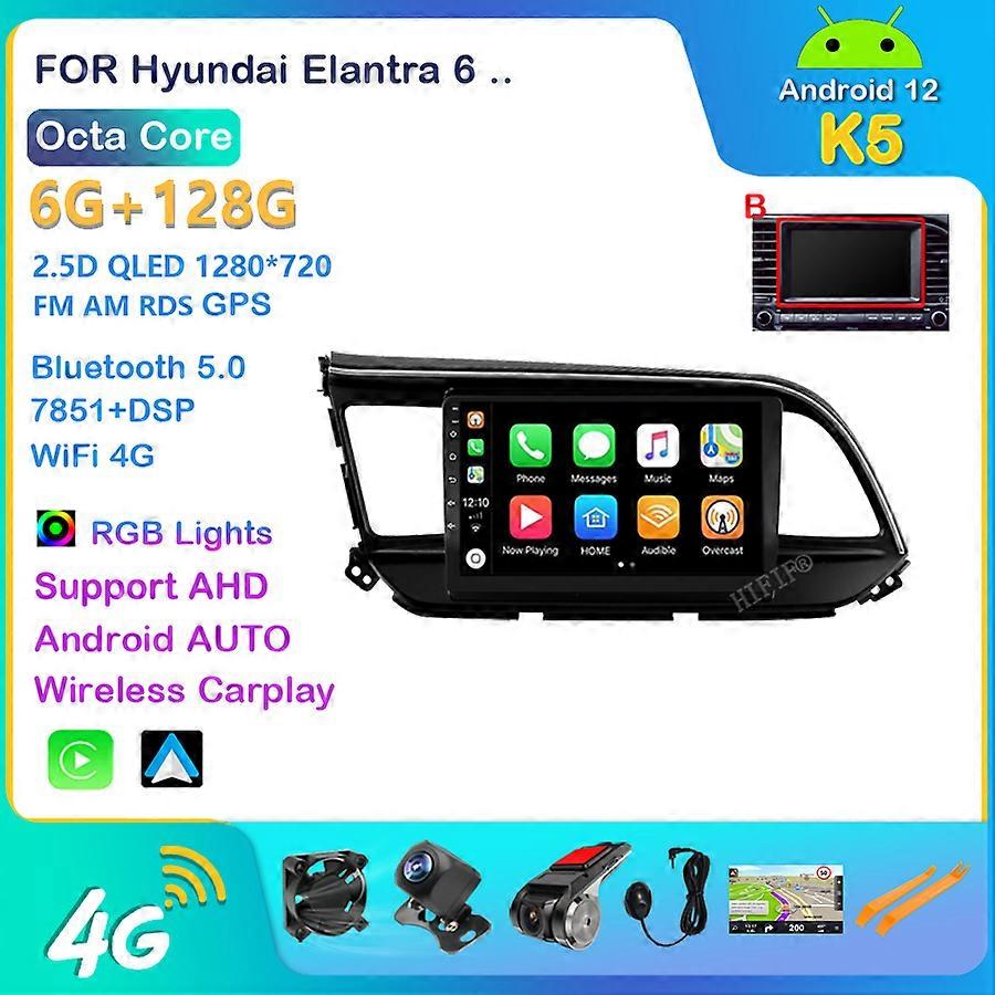 For Hyundai Elantra 6 2015 2016 2017 2018 Android 12 DSP 8 core 4G RAM 64G ROM Car Radio Navigation multimedia Player