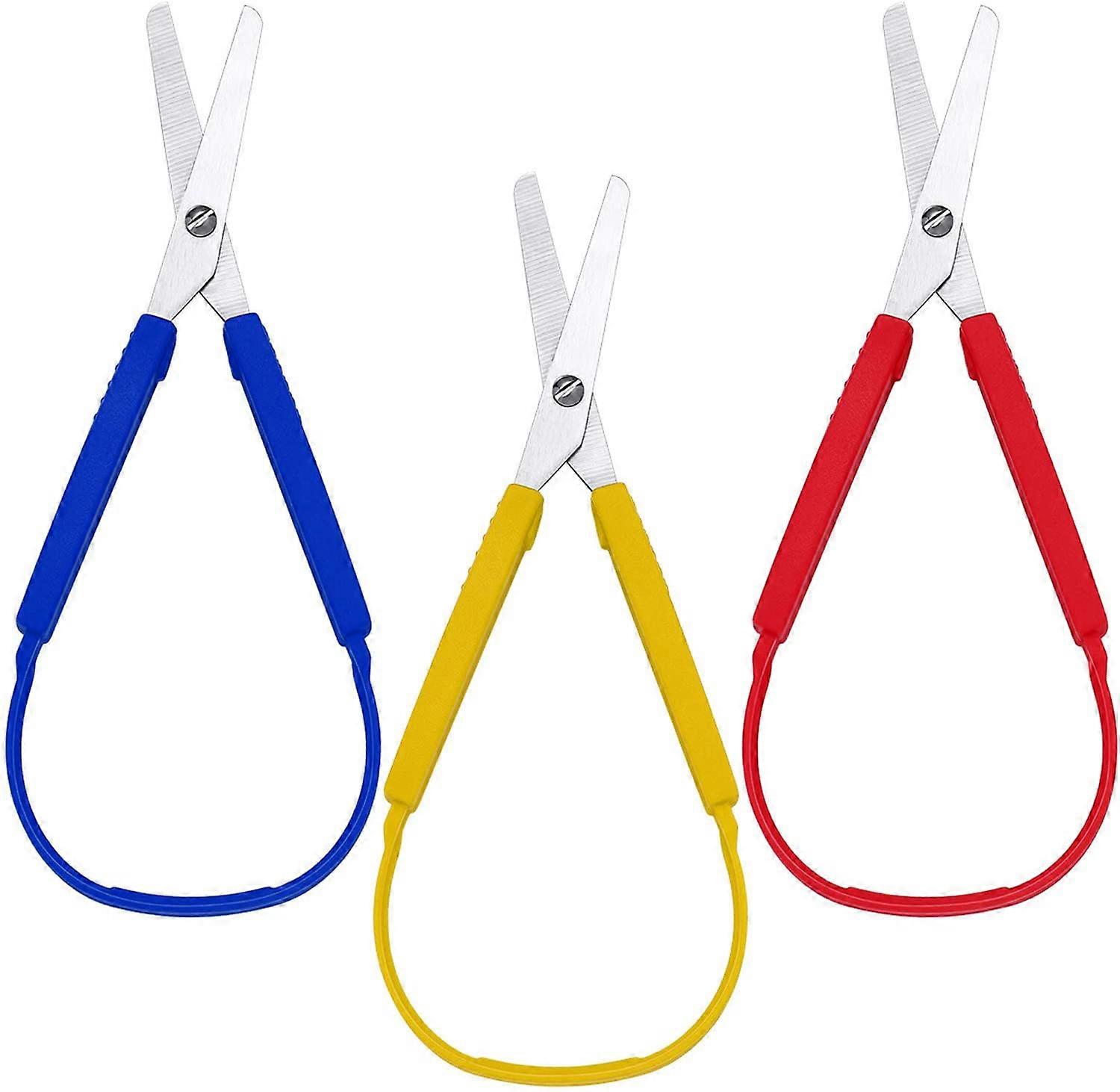 Colored handle scissors ring handle self-opening scissors suitable for children and adults with spec