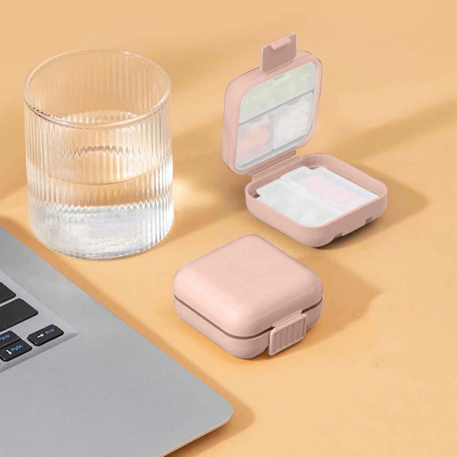 Storage Boxes Compact Travel Portable Box With Silicon Rubber Ring Inside, Double Sealed Flip Cover, Classified Storage And Sorting Of Drugs_c2407098
