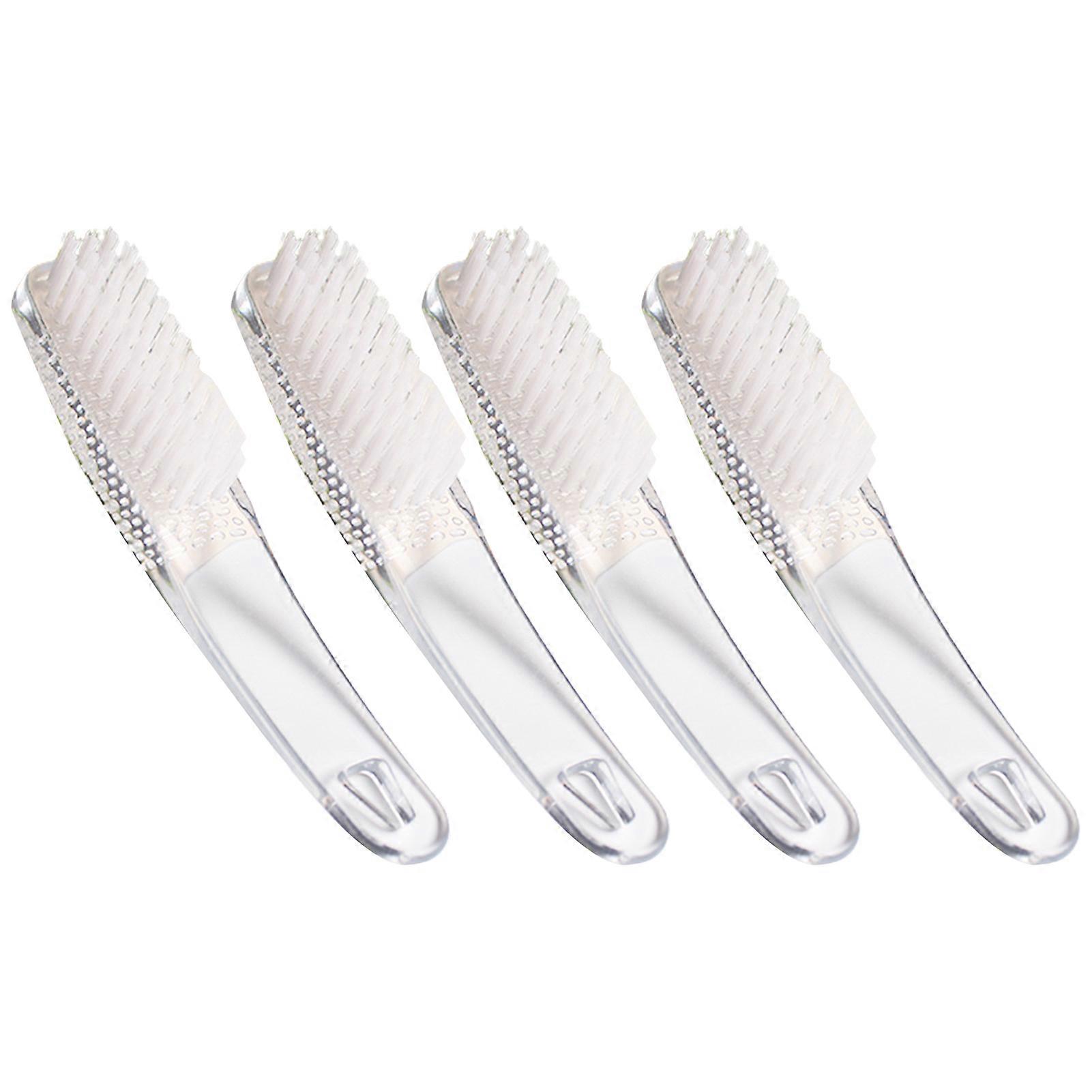 4Pcs Fingernail Brushes Comfortable Grip Reusable Long Handle Multifunctional Not Easy to Bent Cleaning Fingernails Lightweight Handle Grip Nail Brush