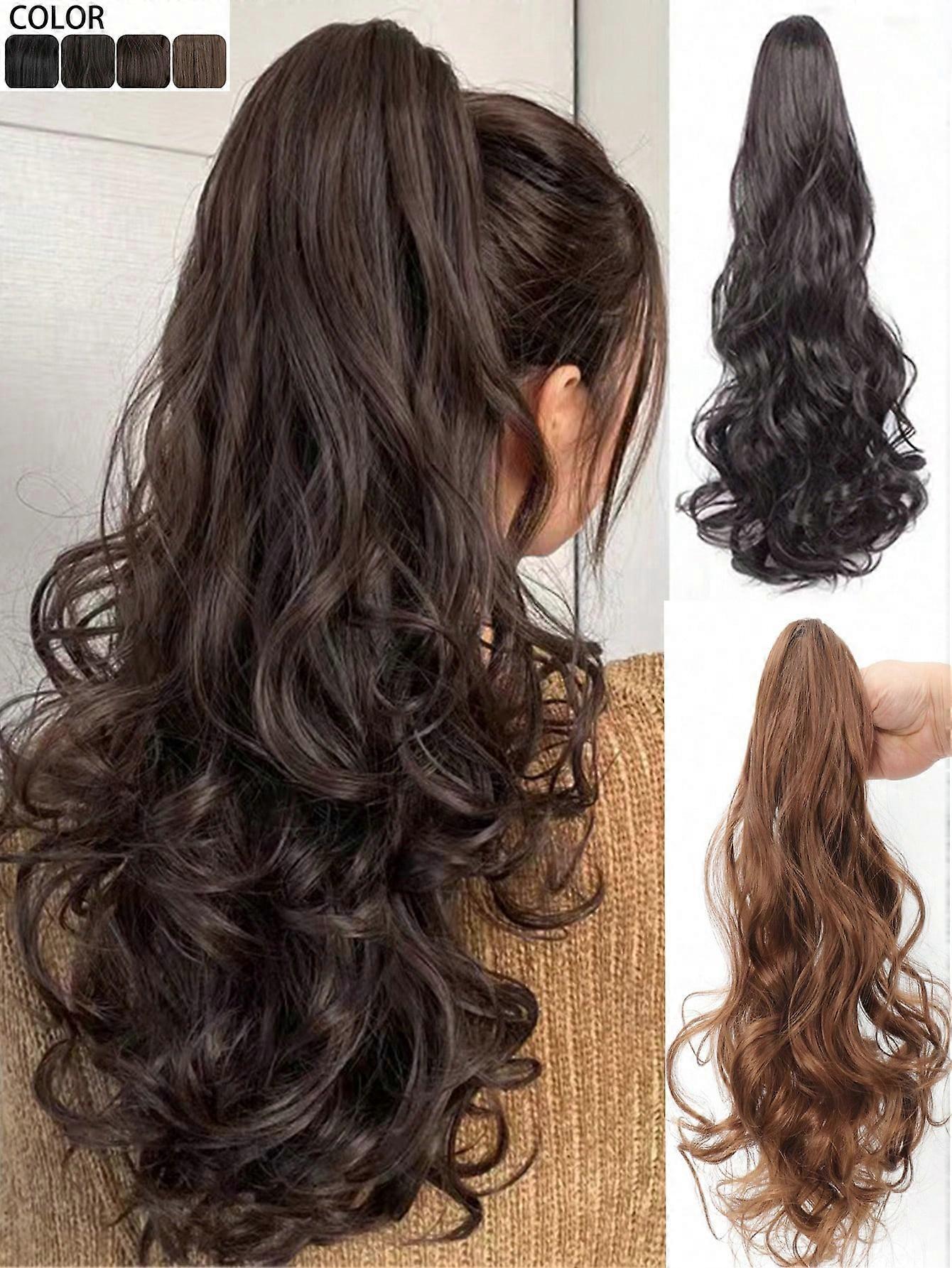 50 سنتيمتر طويل جدا متموج طبيعي حليقة الشعر مخلب مشبك في قطعة شعر