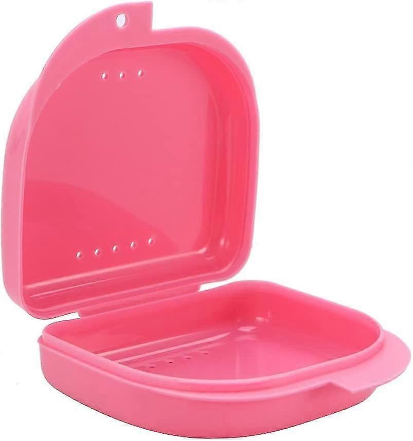 Portable Flip Snap Braces Retainer Storage Box (Pink)
