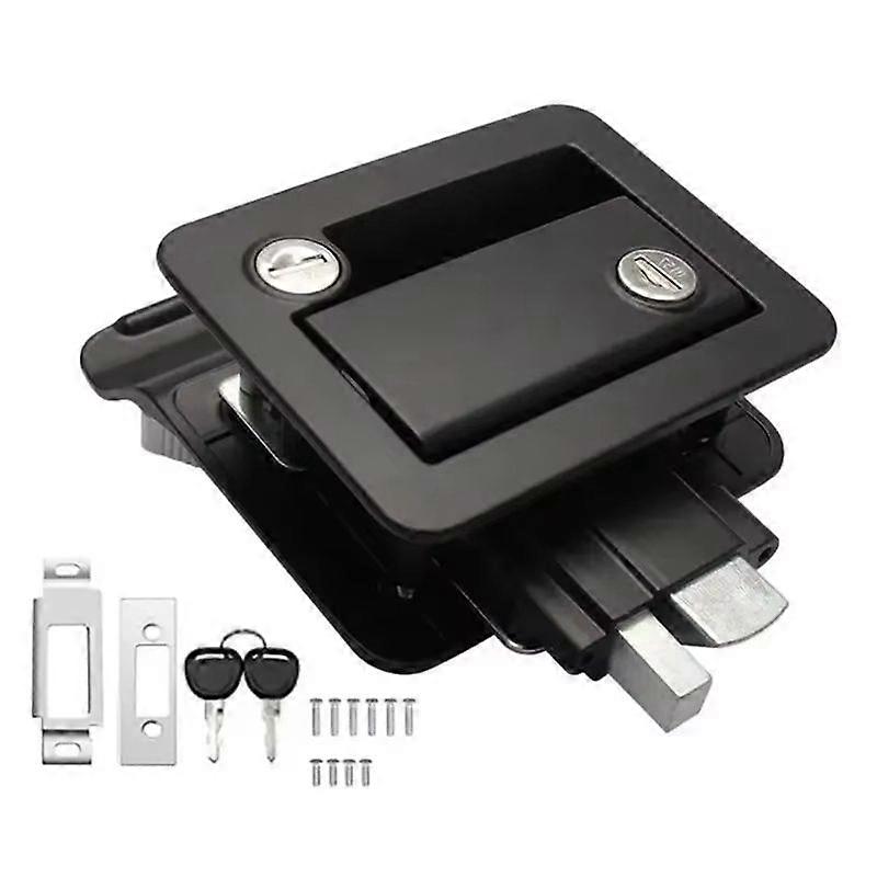 RV Lock Caravan Door Handle Lock Cabin Panel Lock Double Insurance Anti-Theft Portable for RV Caravan,C