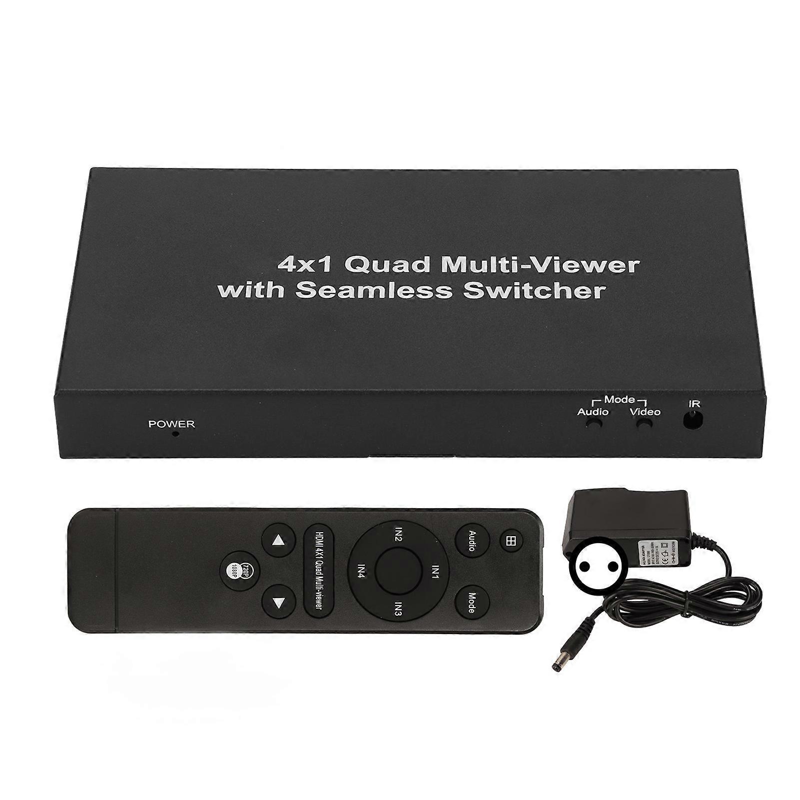 1080P HD Multimedia Interface Splitter 4 In 1 Out with Remote Control and EU Plug