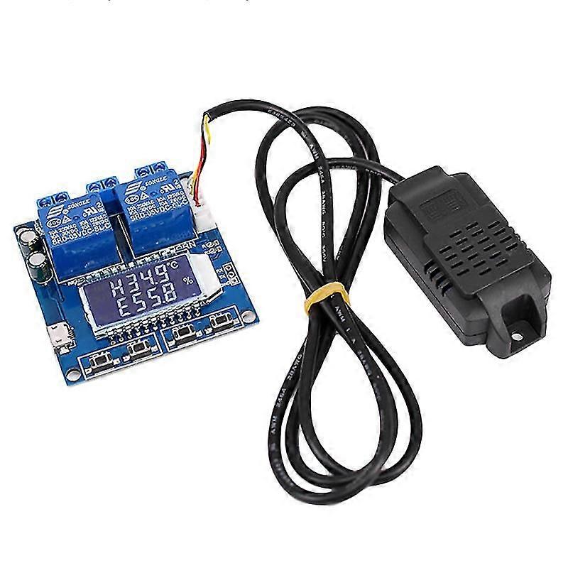Humidity Temperature Controller Digital Thermometer Hygrometer Control Module Dual Output Lcd Autom