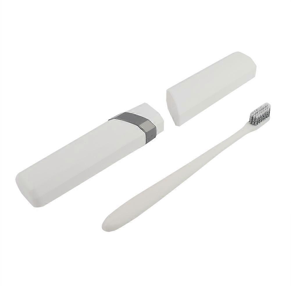 Portable Toothbrush Protect Holder Case Travel Storage Box Set (White)