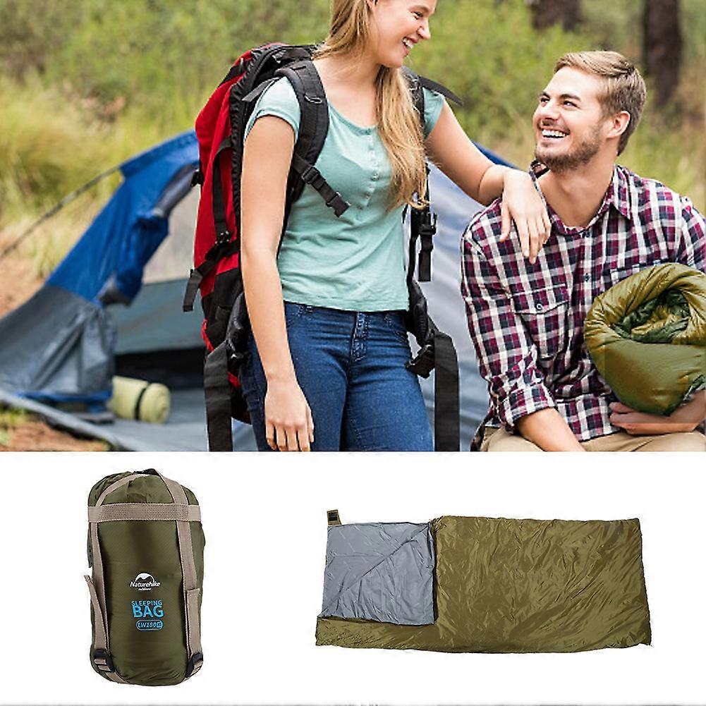 Wide Lightweight Outdoo rEnvelope Sleeping Bag with Bag (Army Green)
