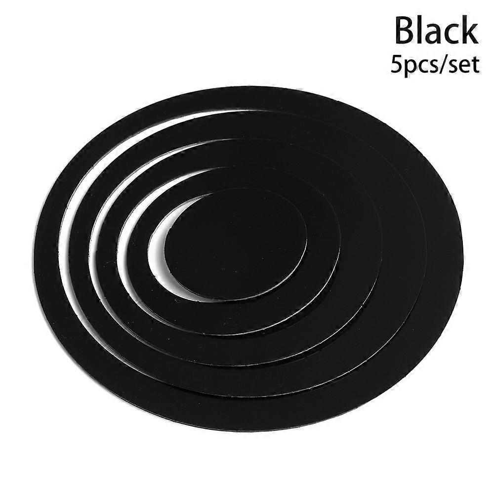 5PCS/Set Removable Wall Art TV Background 3D Circles Mural Wall Stickers Round Decals
