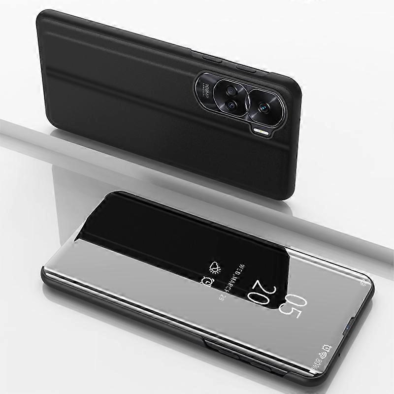 Plated Mirror Horizontal Flip Leather Phone Case with Holder