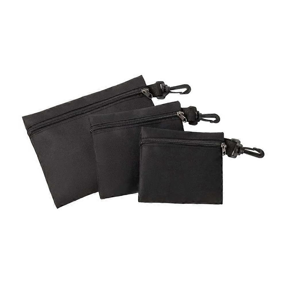 3-Piece Canvas Tool Pouches with Hooks, Multi-Size Storage for Maintenance