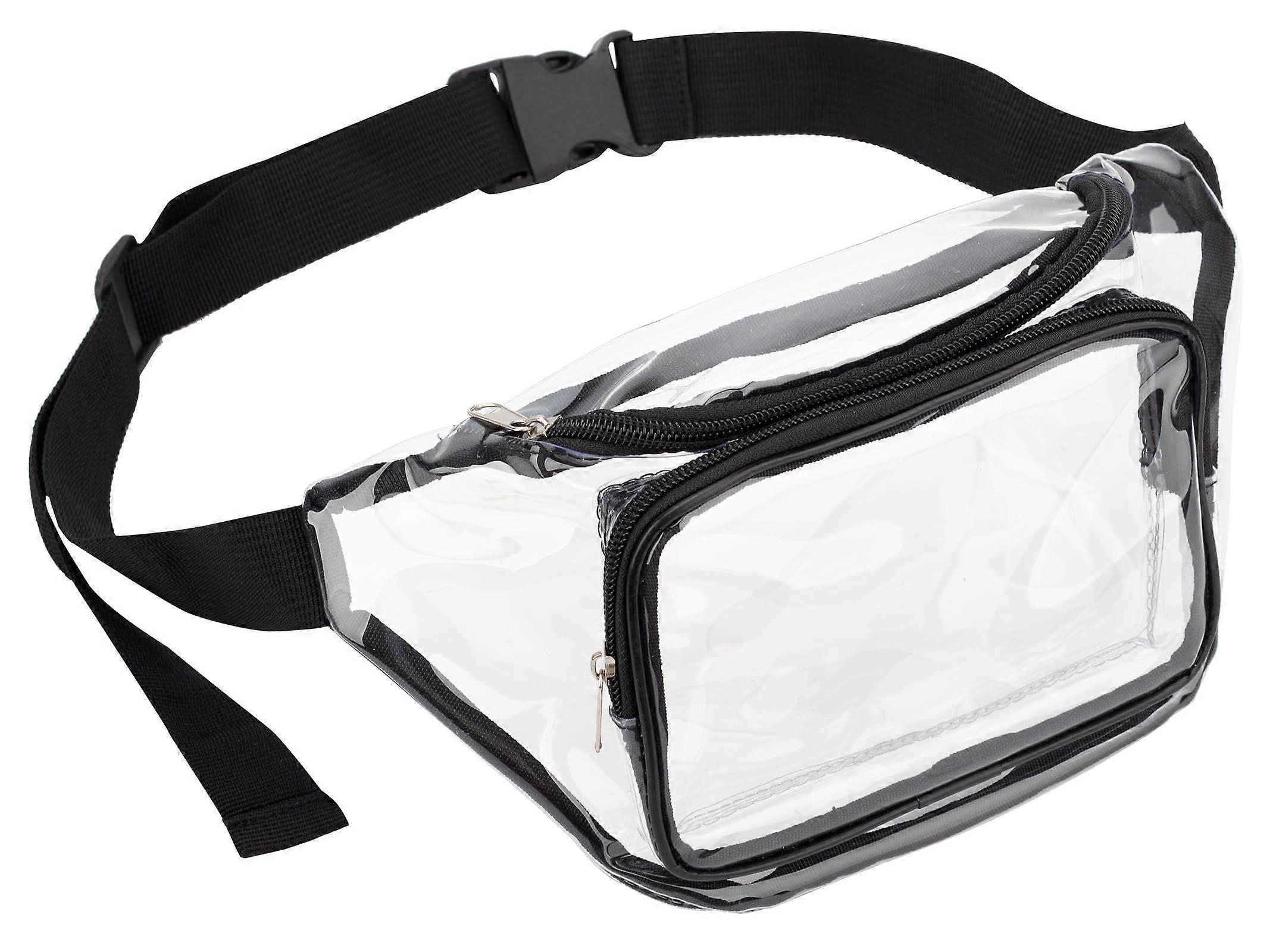 Clear Fanny Pack - Transparent Waist Bag for Stadiums, Adjustable Strap, Unisex Design, Lightweight Net Material