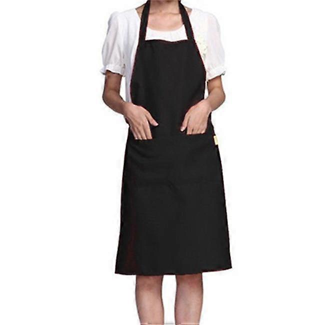 Șorț simplu cu gât halter, șorț chelner, brutar, bucătari, șorț complet cu bavete, pentru adulți, unisex, durabil și confortabil, cu buzunar frontal, lavabil