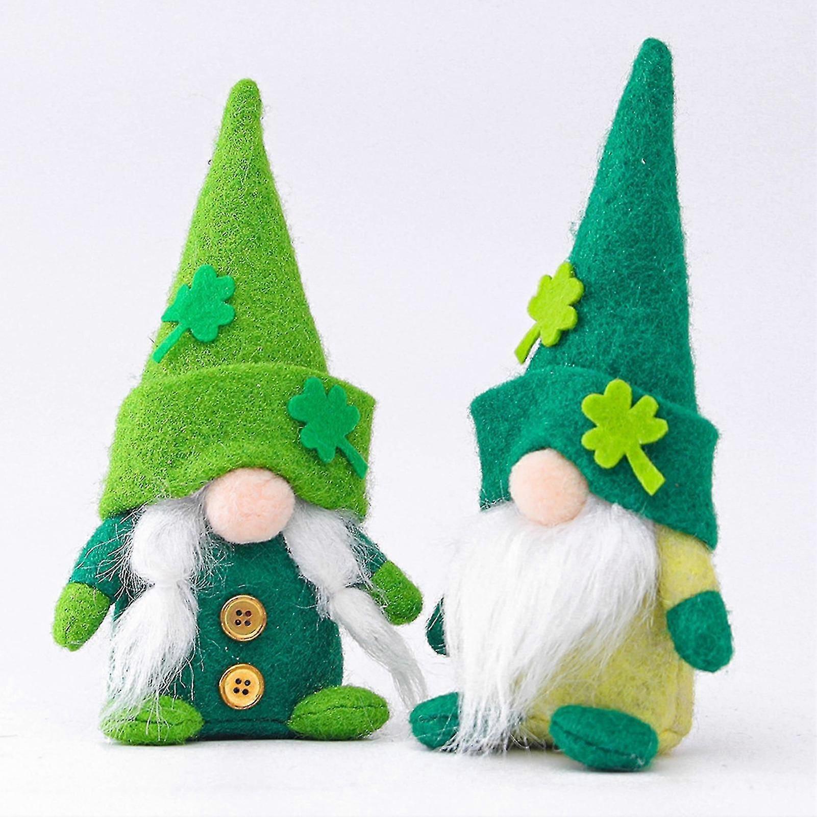 ドールオーナメントグリーンハットフェイスレスオヤジホームデコレーションフェスティバル用品アイルランドのフェスティバルのための絶妙なぬいぐるみおもちゃ