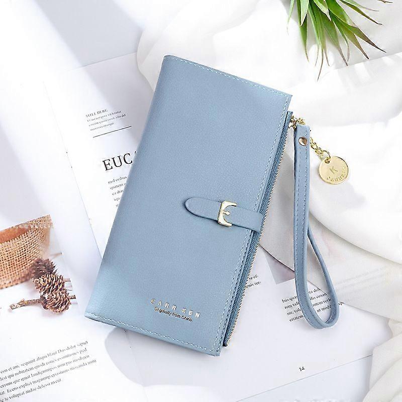 محفظة جلدية طويلة ، لطيف المرأة الجلود المحفظة أزياء السيدات مخلب حامل حالة ورقة قلادة عملة سحاب -2