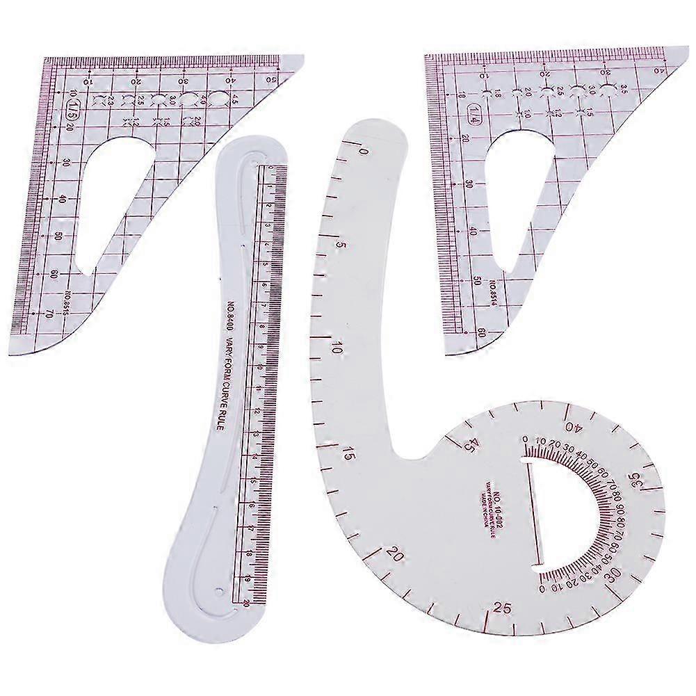 4Pcs Curve Ruler Plastic Sewing Grading Proofing MultiFunction Clothing Designs Tool