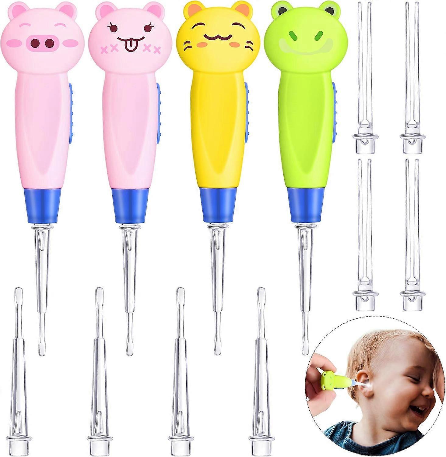 Ear Wax Removal Kit, Charming LED Light Ear Pick with Soft Silicone Tweezers, Easy to Use and Portable Set Including Interchangeable Ear Picking