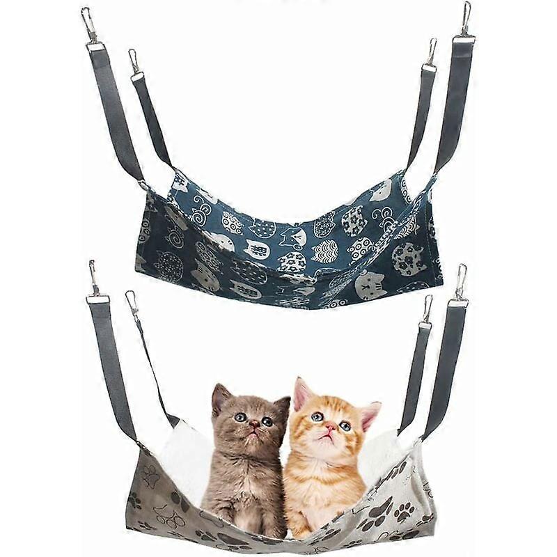 Hanging Cat Hammock Bed, Adjustable, Reversible Design, Soft Pet Perch
