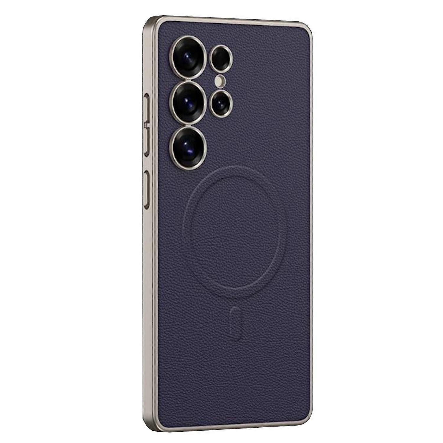For Samsung Galaxy S25 Ultra GKK MagSafe Faux Leather Case Purple