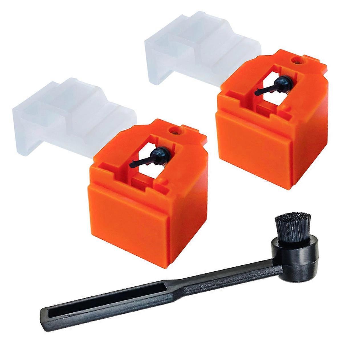 2PCS Record Player Needles with Brush Replacement for