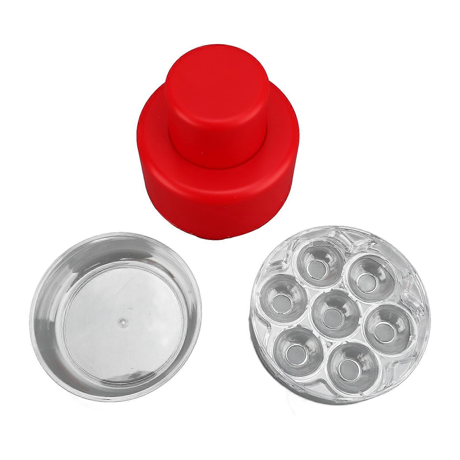 7 Holes Multi Cherry Pitter Quick Release Push Pull Multifunctional Kitchen Tool Cherry Core Remover Red