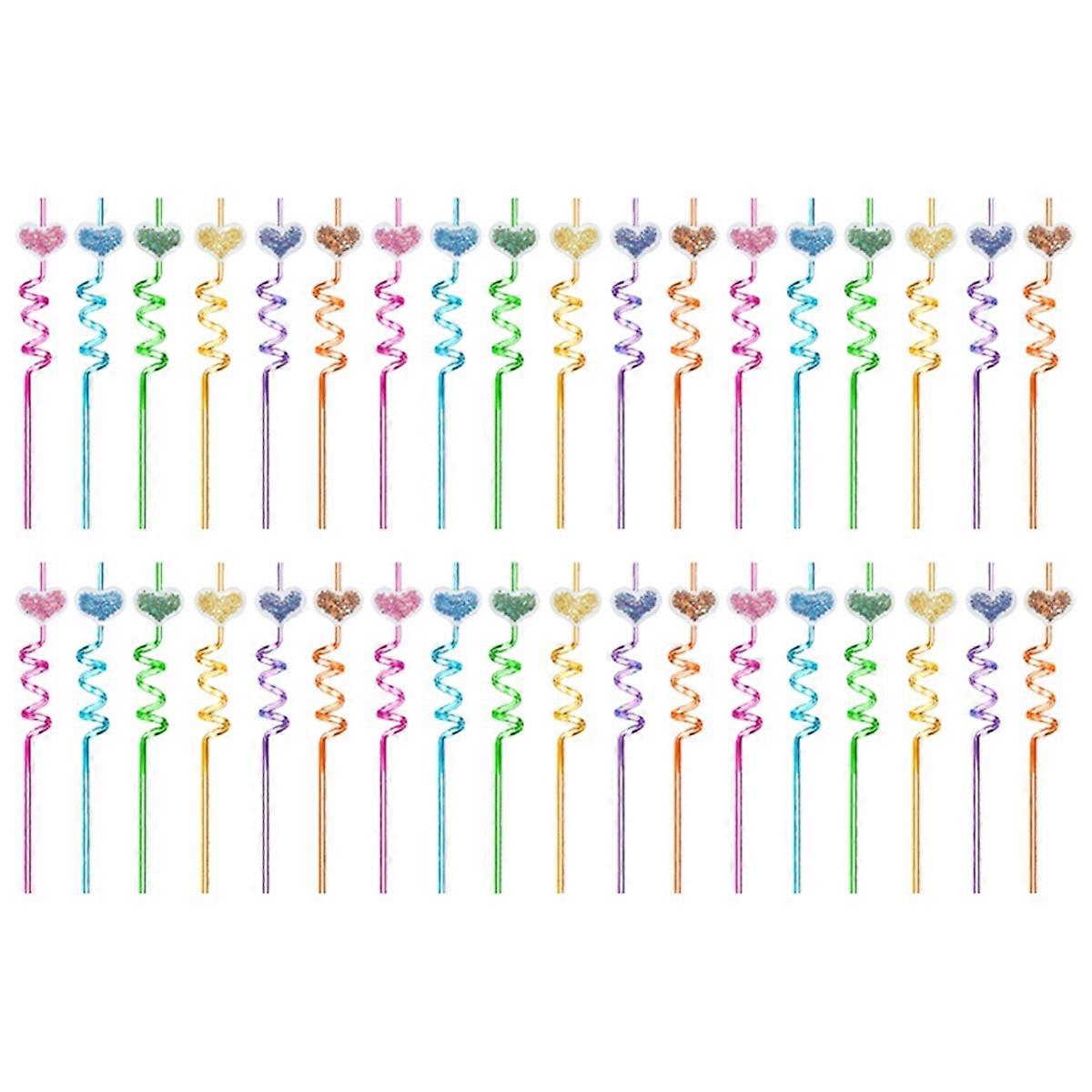 Valentine's Day Straw Heart Shaped Pink Straw Wedding Supplies,36 PCS