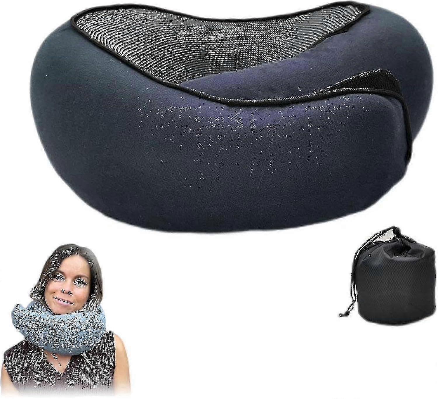 Memory Foam Travel Neck Pillow for Airplanes