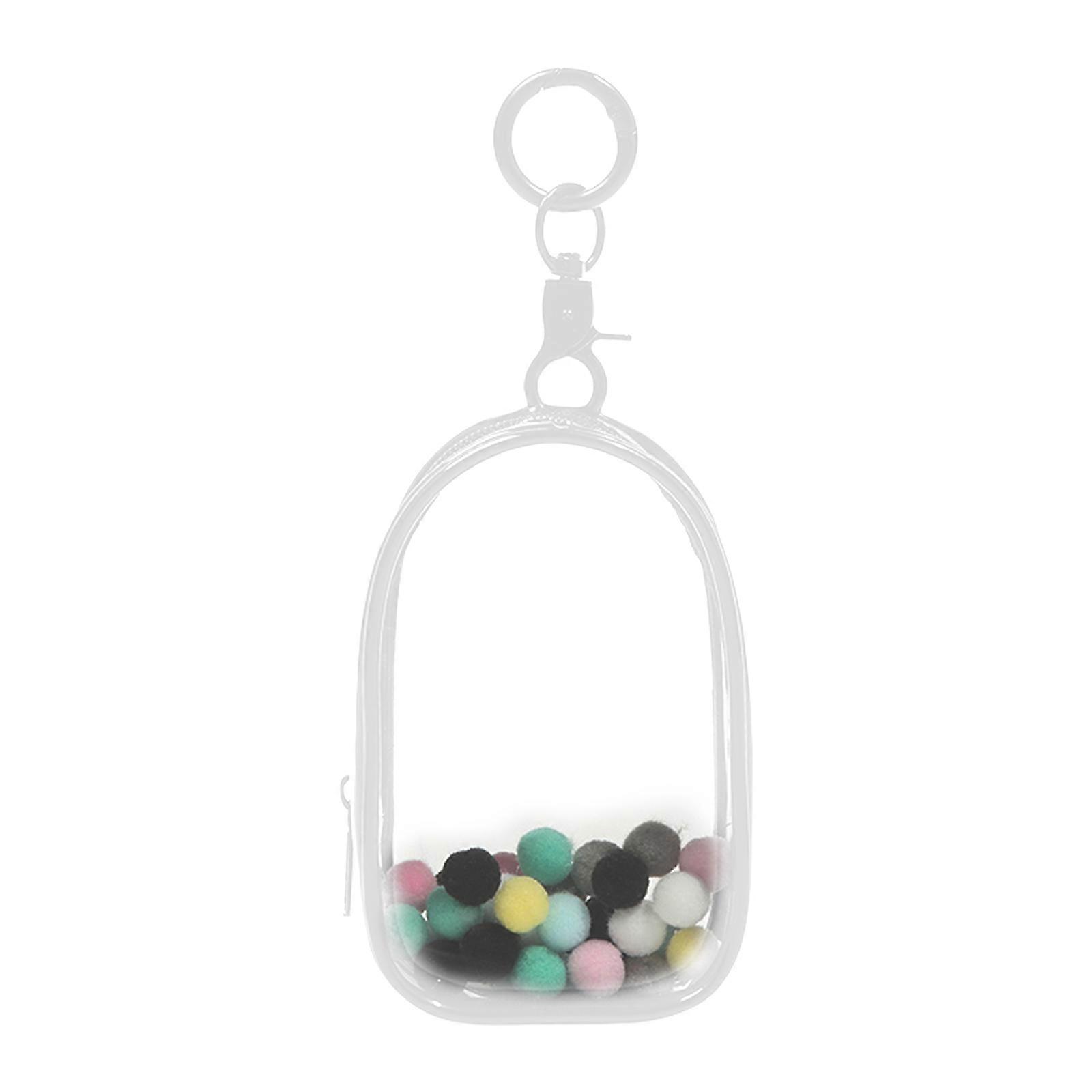 Transparent PVC Doll Presentation Bag With Keychain Clear Modern Parent Bag Storage Case For Collector And Parents  White