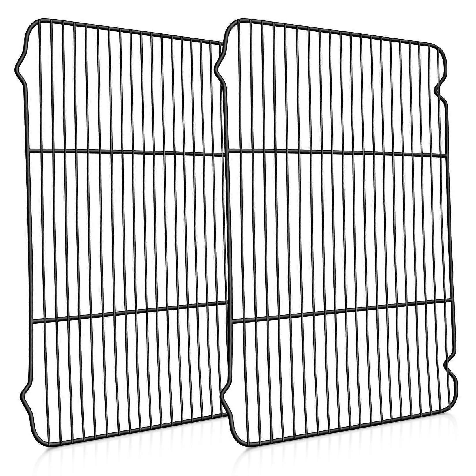 2 Pack Non-Stick Cooling Rack Set for Grilling Cooking 16.4 x 11.4 x 0.6 Inch