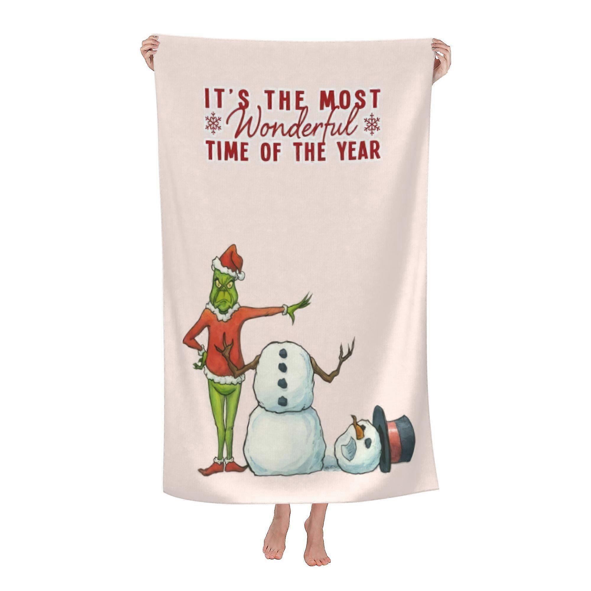 The Grinch Beach Towel, Large Microfiber Bath Towel #YdNW