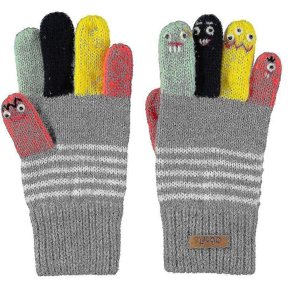 Barts gutter & jenter marionett varme og myke tegn vinterhansker