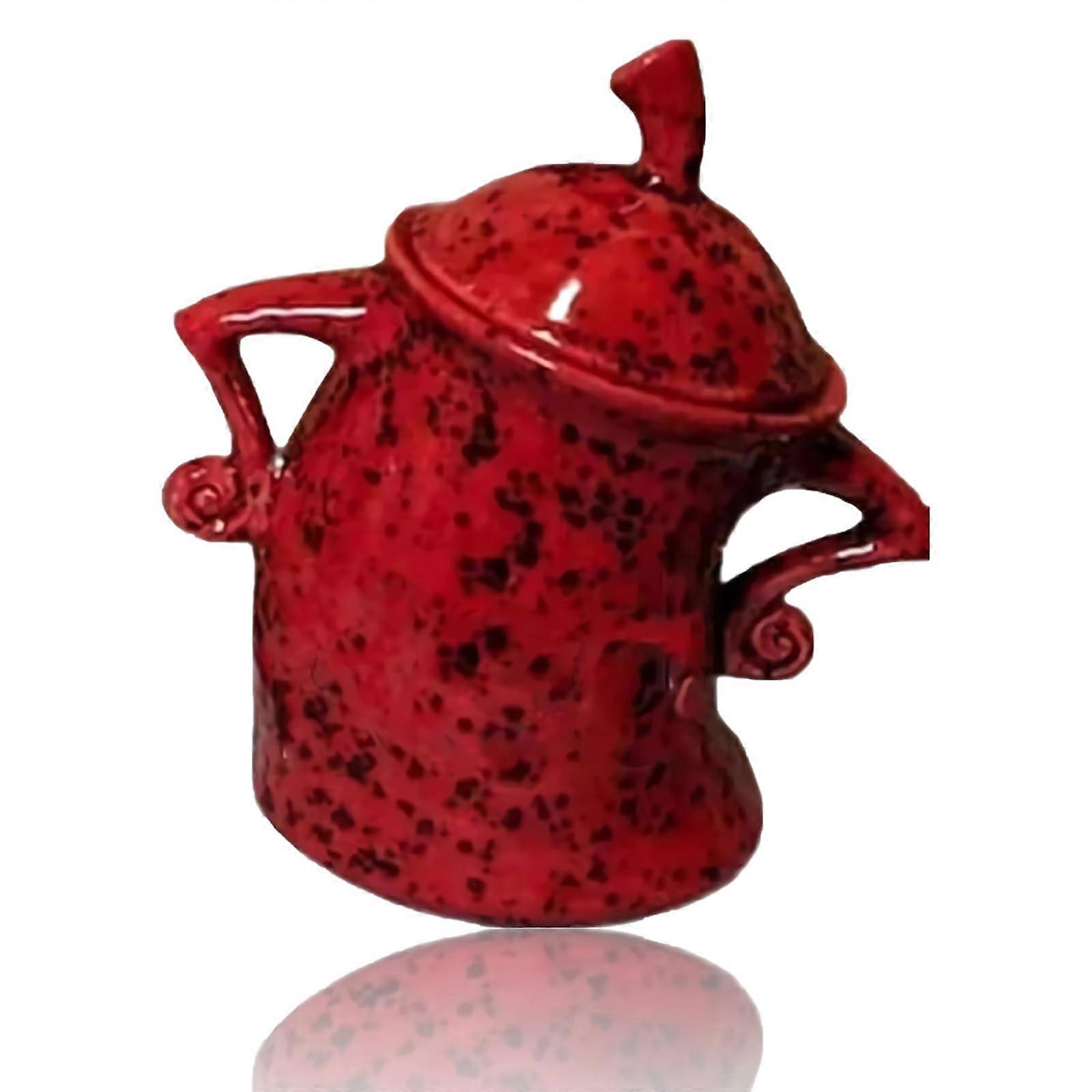 Canister with Attitude, Cute Cafe Sassy Canister, Fun Ceramic Ornaments, Desktop Cute Food Storage Jar with Airtight Lid (Red)