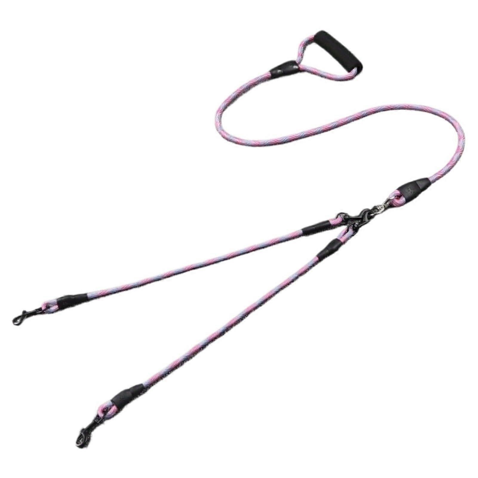 Cat and Dog Harness Walking Rope with Wavy Pattern, Drag Two Traction Rope, Winding and Detachable Pet Traction Rope(Red,Small)