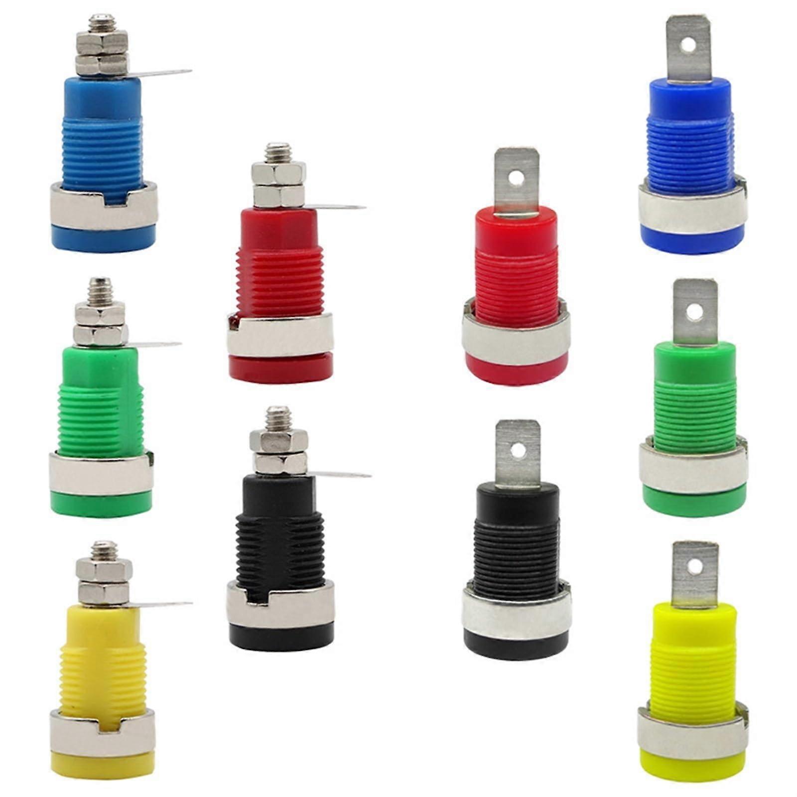 32A 4mm Banana Socket Terminal Female Jack Panel Mount Socket Binding Post Wire Connector 20PCS Insulated LW Yellow