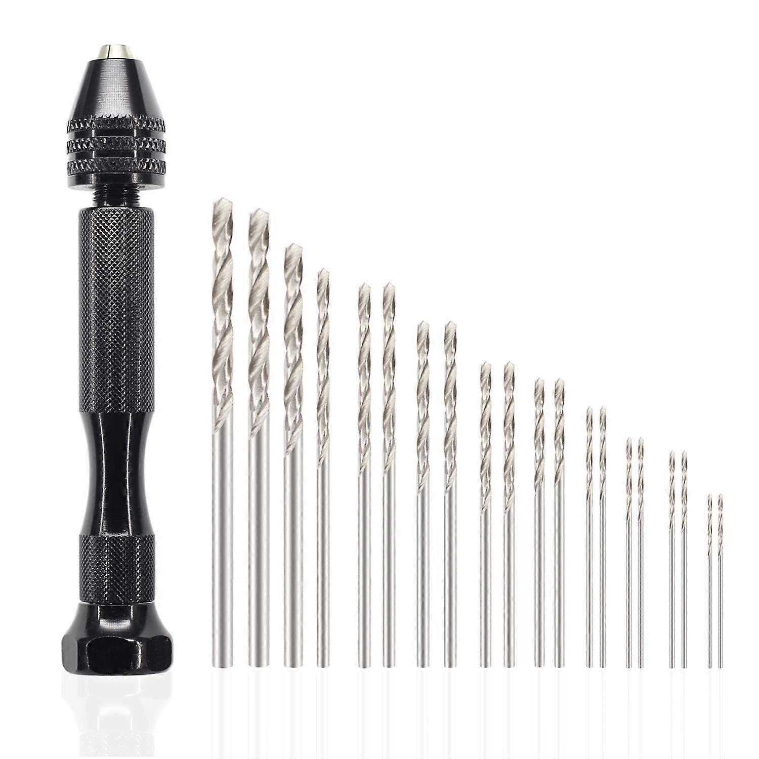 Pin Vise Hand Drill Bits Set with Micro Twist Drill Bits for Wood, Jewelry, and Plastic - Precision Rotary Tool Kit