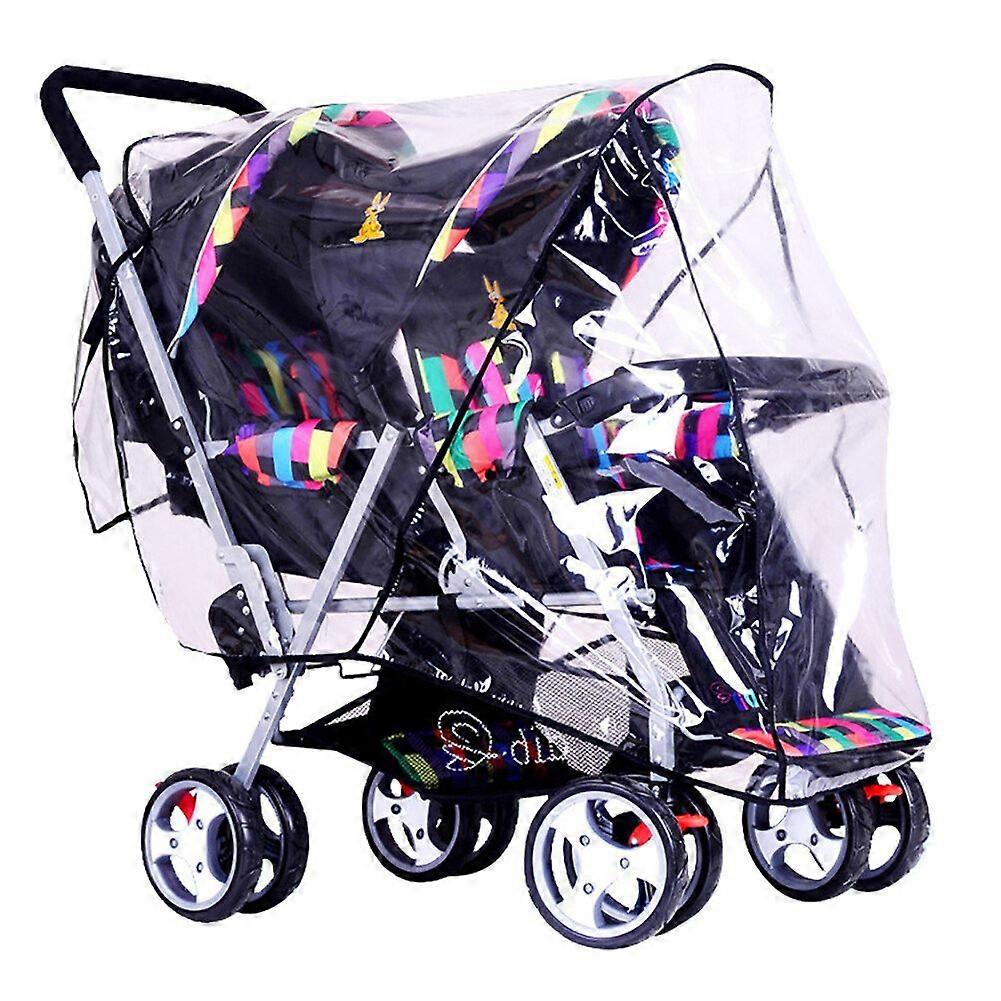 Double Stroller Rain Cover,Rain Cover for Double Tandem Stroller,Big Size Universal Rain and Wind Cover