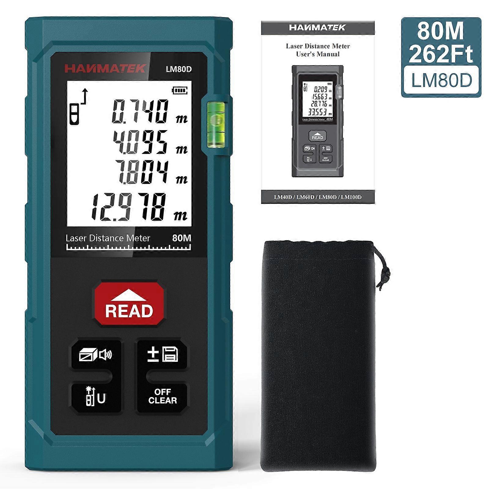 HANMATEK Laser rangefinder LM40D Laser Distance Meter Self-calibration volume/area/angle/Pythagorean theorem