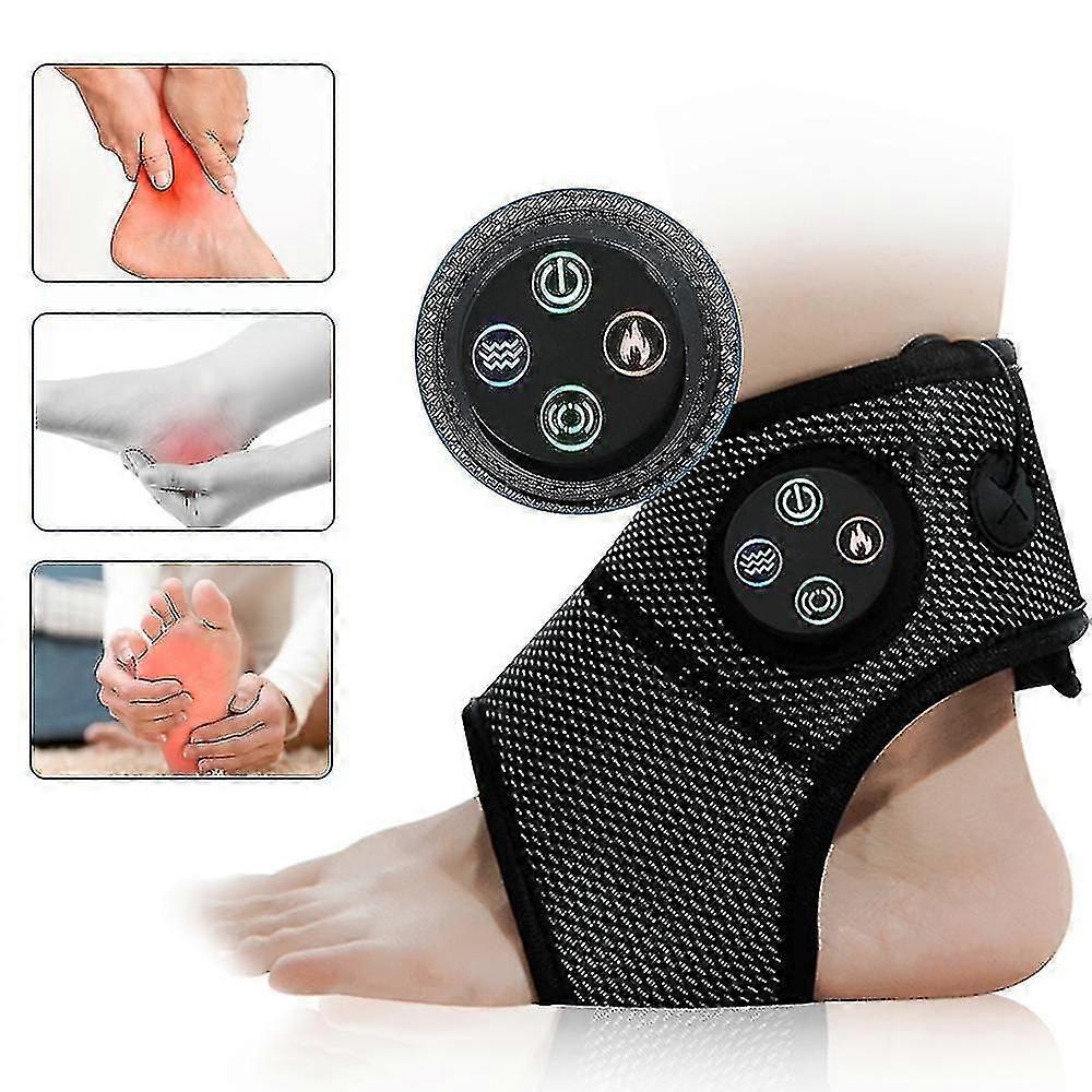 Smart Ankle Massager Brace Heating Muscle Stimulator Vibration Point Pain Relief Foot Protection Brace High Quality