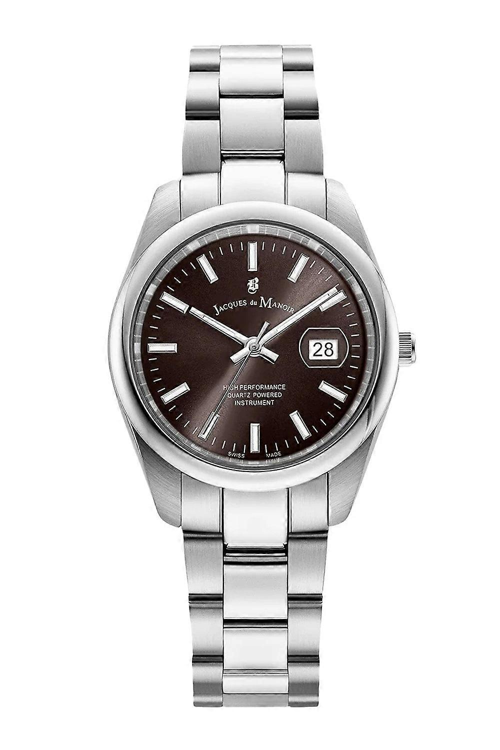 Jacques Du Manoir Swiss Inspiration Allure 32mm Black Dial Stainless Steel Strap Watch