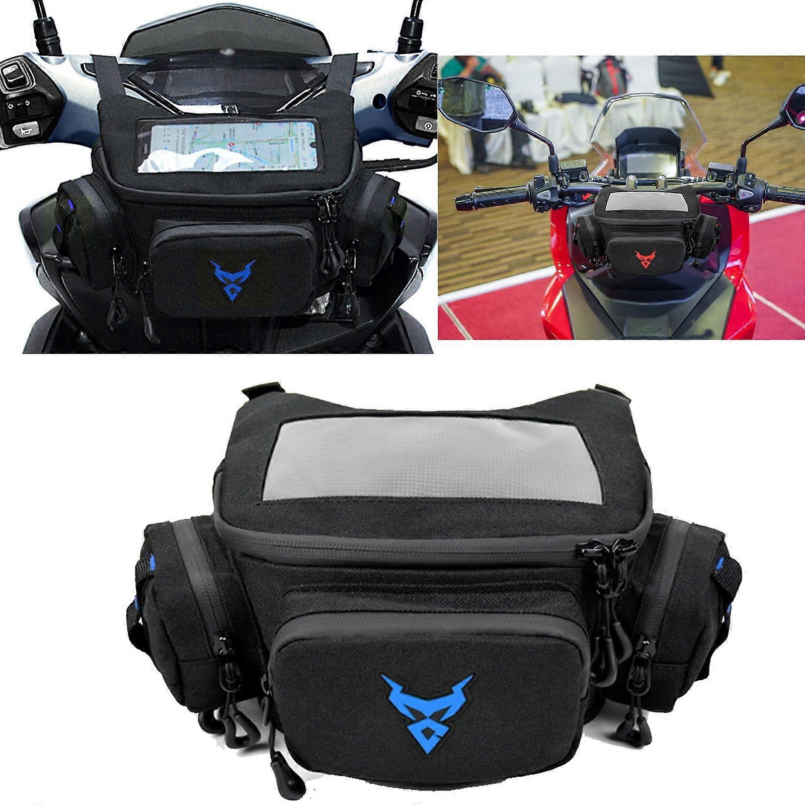 Motorcycle Front Bag PCX160/ADV160 Waterproof Touch Screen Phone Storage Blue
