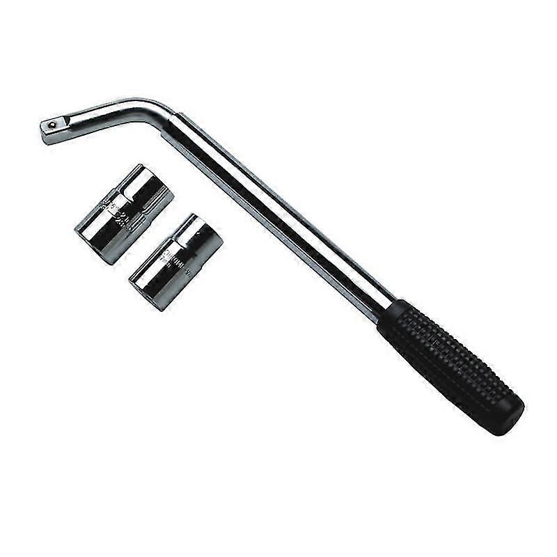 L-Shaped Socket Wrench - Chrome Vanadium Steel, Silver, 35.5cm