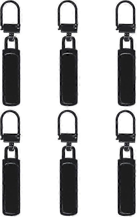 Pull Replacement Metal Zippers 8pcs Premium Zipper Pull (Black)