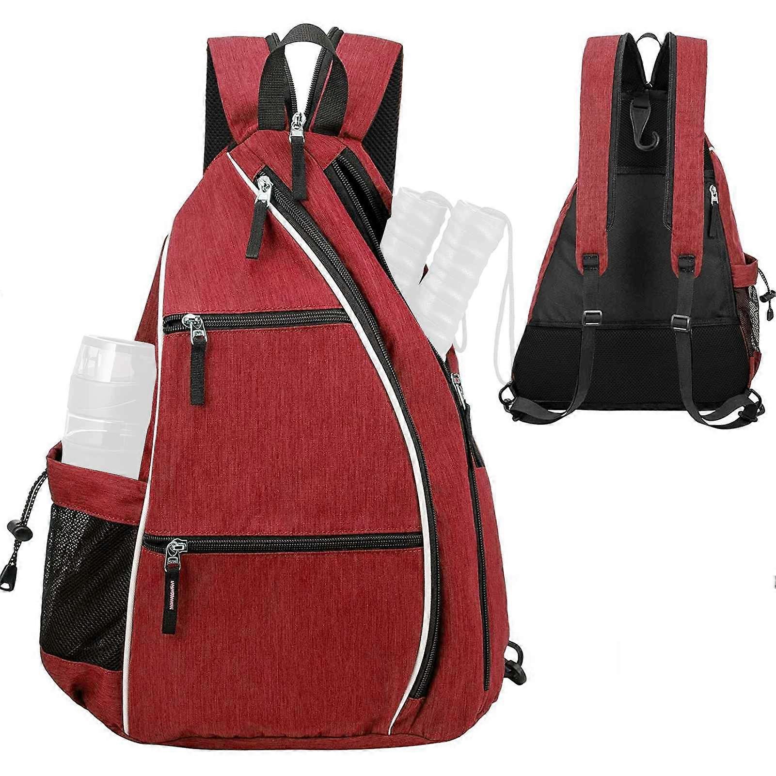 Adjustable shoulder strap backpack for tennis and badminton rackets