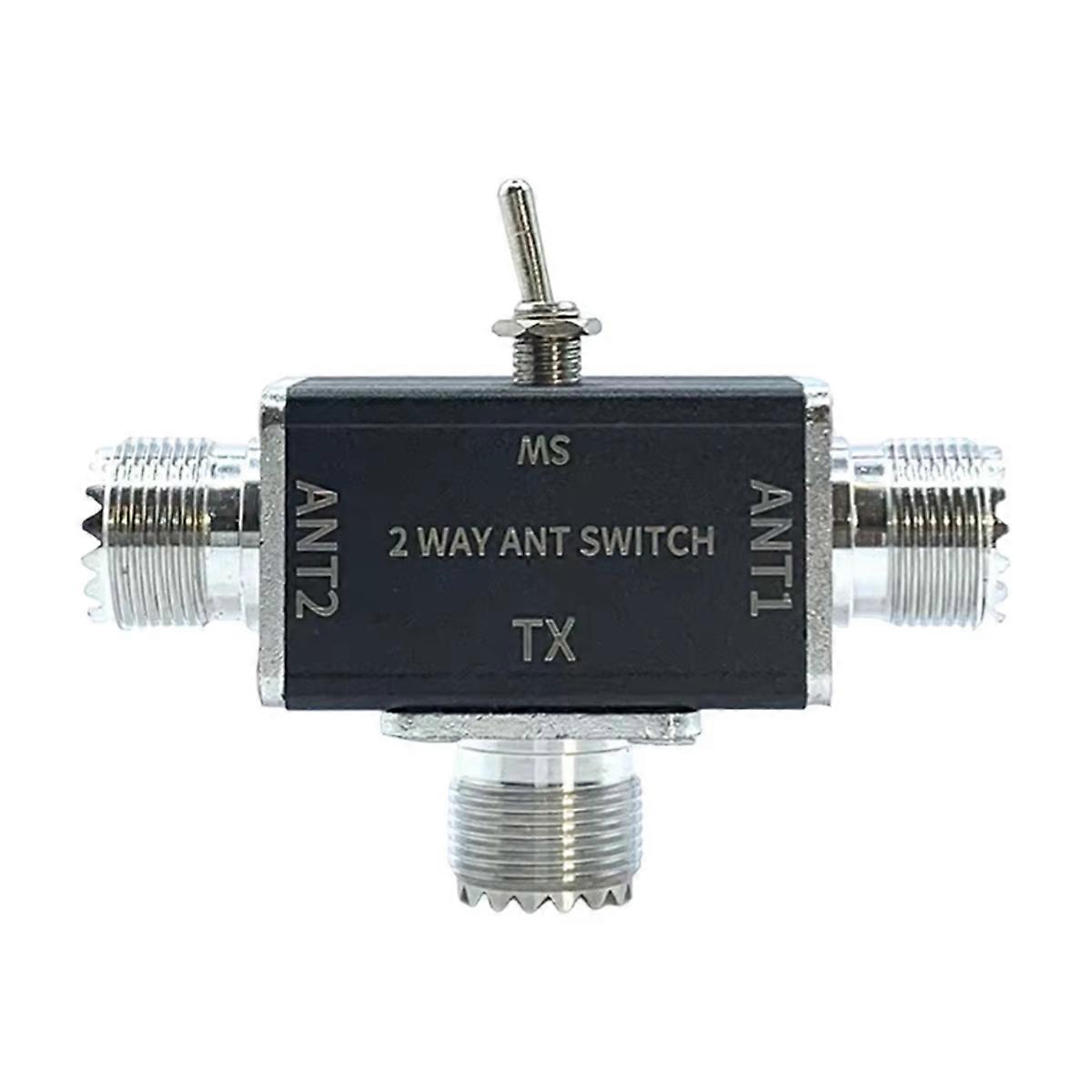2 Way Manual Coaxial Antenna Switches Connector 100W 0-50MHz 1 Input & 2 Outputs with OFF/Ground Pr
