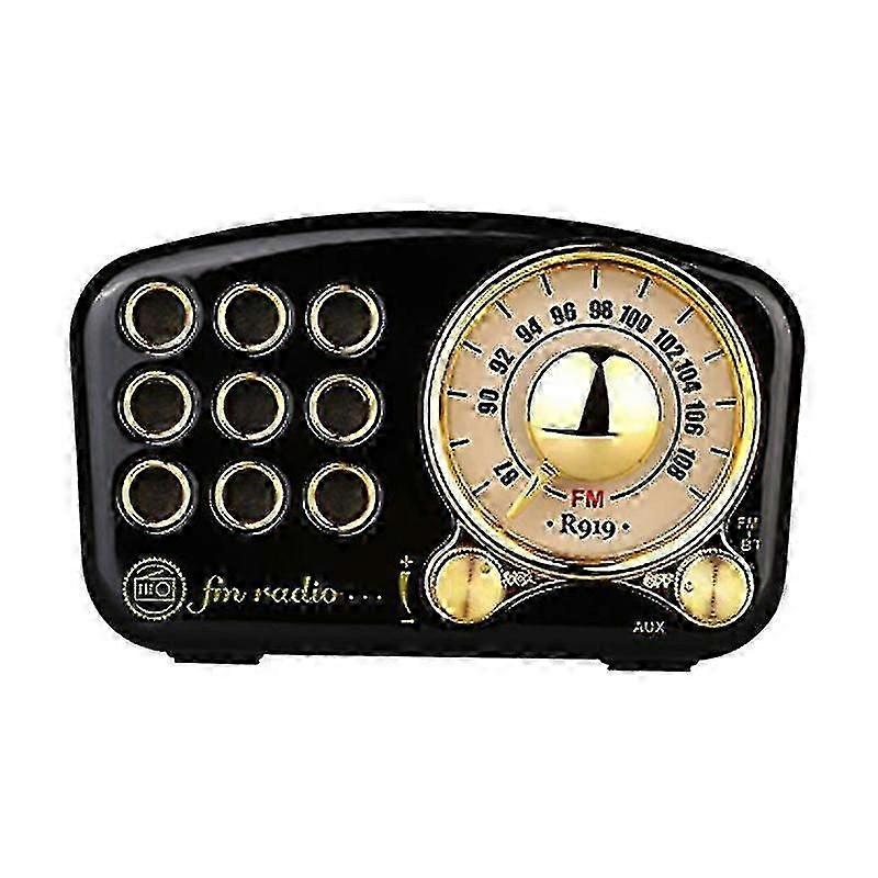 Retro Radio Bluetooth Speaker Vintage Style AM/FM Wireless Receiver with Bass Enhancement for Home Office Classic Wooden Case Greadio Brand